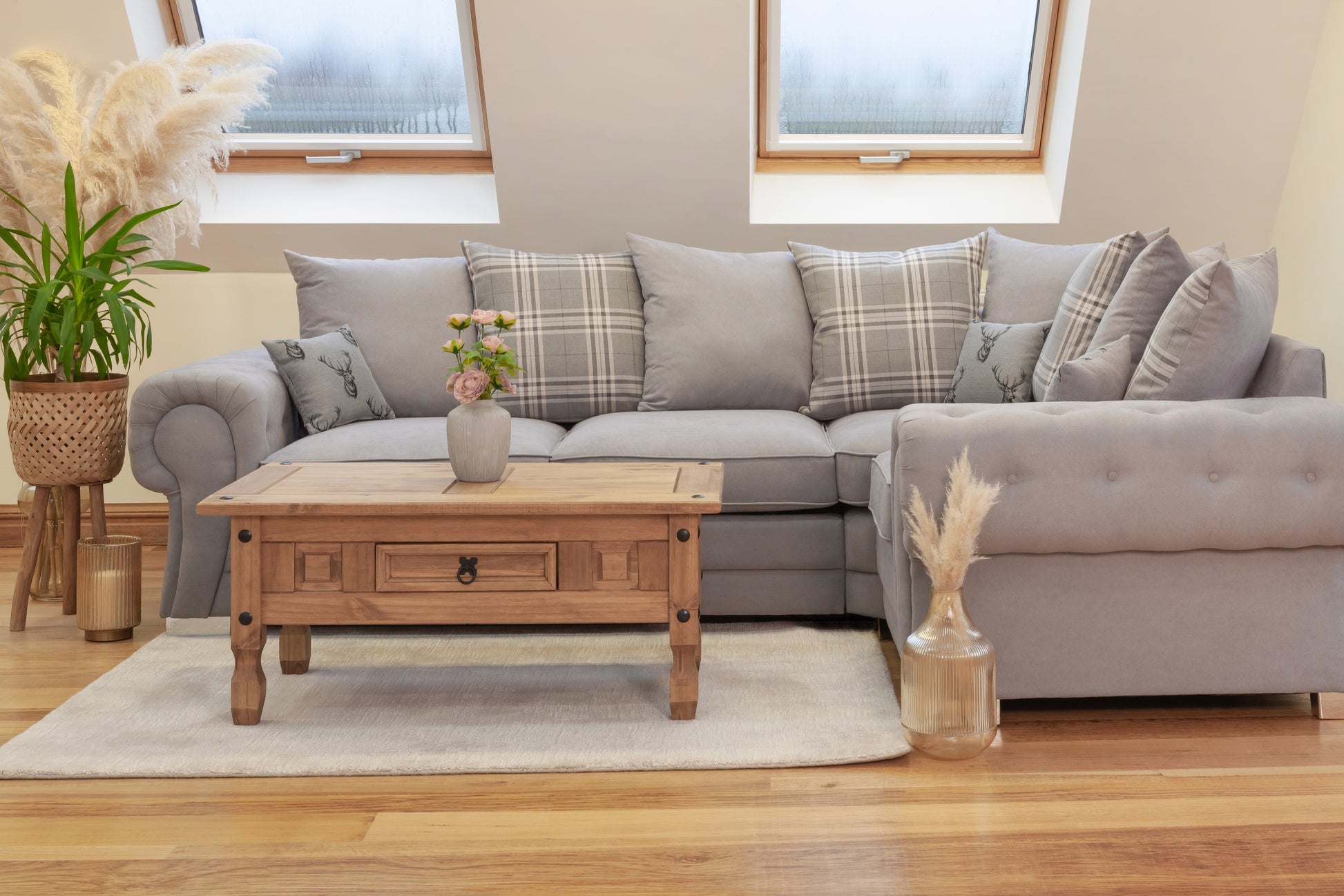 Verona Scatterback Sofa (Grey Right Hand Facing Corner)