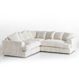 Ferguson Jumbo Cord Corner Sofa White