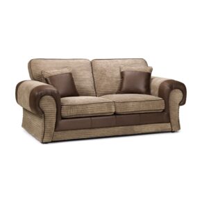 Tango 2 Seater Brown & Mocha Cord Sofas Set