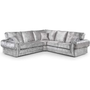 Tango Large Corner Crushed Velvet Silver