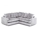 Ferguson Crushed Velvet Corner Sofa Silver