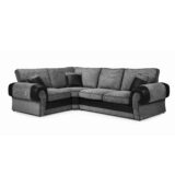 Tango Left Hand Corner Sofa Black and Grey Cord