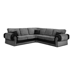 Tango Large Corner Sofa Black and Grey Cord